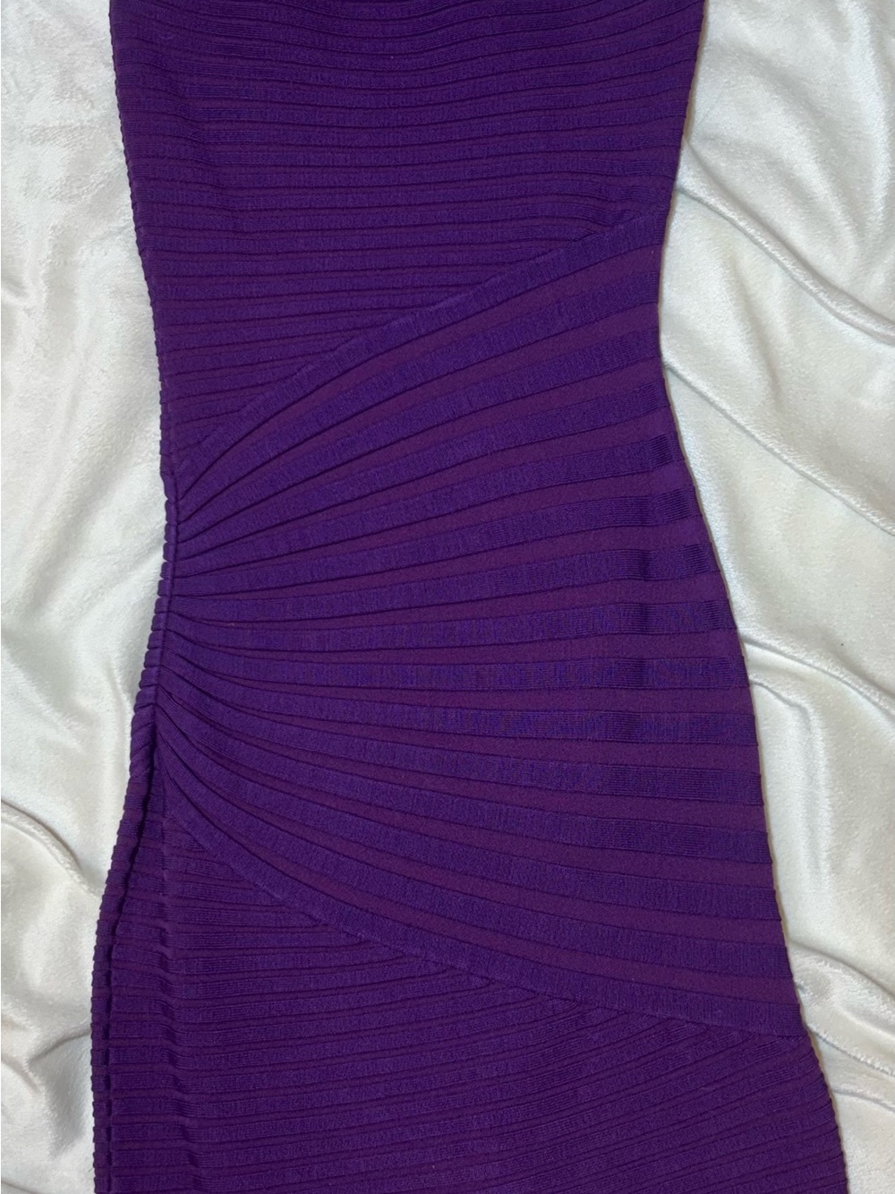Vintage Marciano Purple Ribbed Bodycon Midi Dress Purple And Sparkle Criss Cross
